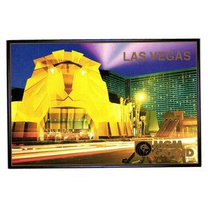 Las Vegas MGM Grand Hotel Casino Vintage Postcard Front Entrance Casino Gambling